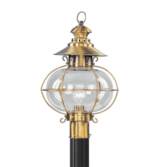 Livex Lighting 2226-22 Harbor Outdoor Post Head in Flemish Brass 